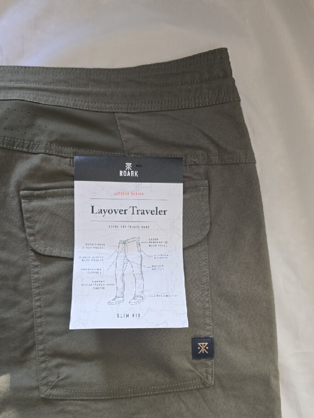 NWT Roark Olive Green Drawstring Chinos Size 38 - Picture 5 of 7